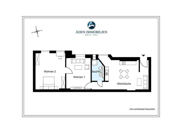 Wohnung zum Kauf provisionsfrei 359.000 € 2,5 Zimmer 65,9 m² 3. Geschoss Barstr. 31 Wilmersdorf Berlin 10713