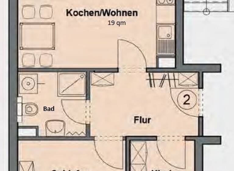 WG-Zimmer zur Miete - Erstbezug 850 € 2,5 Zimmer 56,2 m² EG frei ab 01.06.2026 Georg-Schwarz-Straße 161 Leutzsch Leipzig / Leutzsch 04179