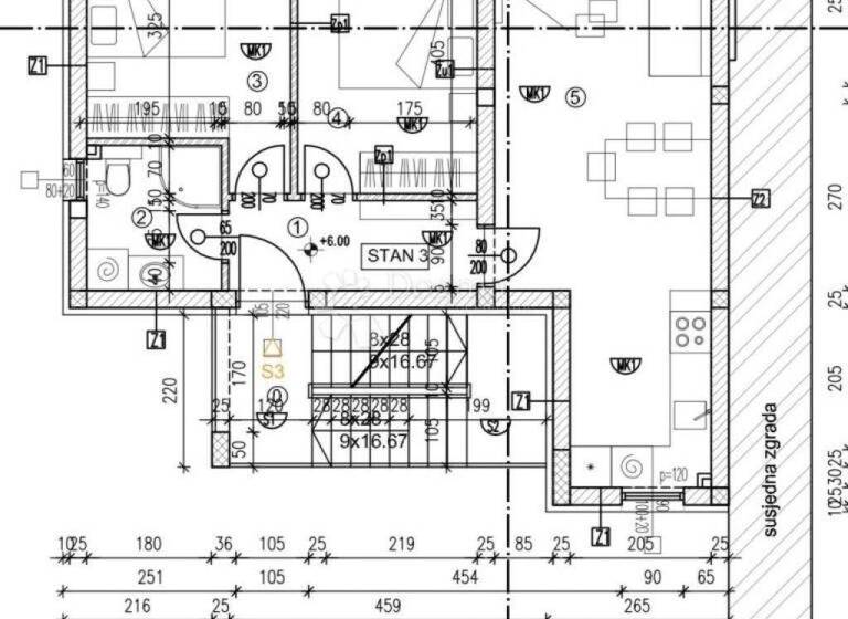 Wohnung zum Kauf 370.000 € 3 Zimmer 54 m² 2. Geschoss Okrug