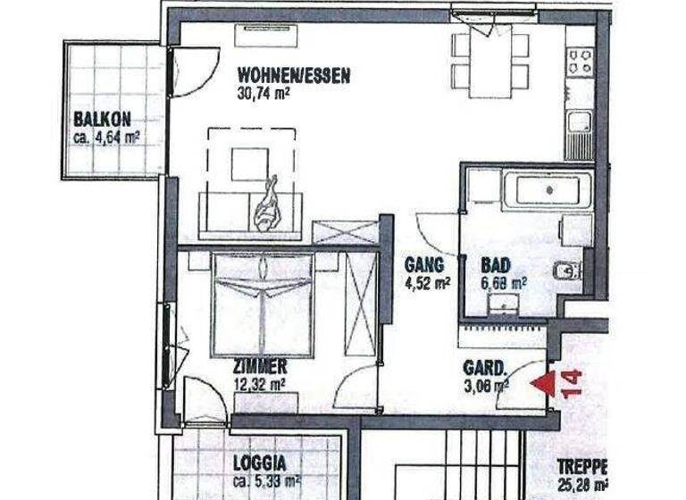 Wohnung zur Miete 684 € 2 Zimmer 64,3 m² St. Martin Klagenfurt am Wörthersee 9020