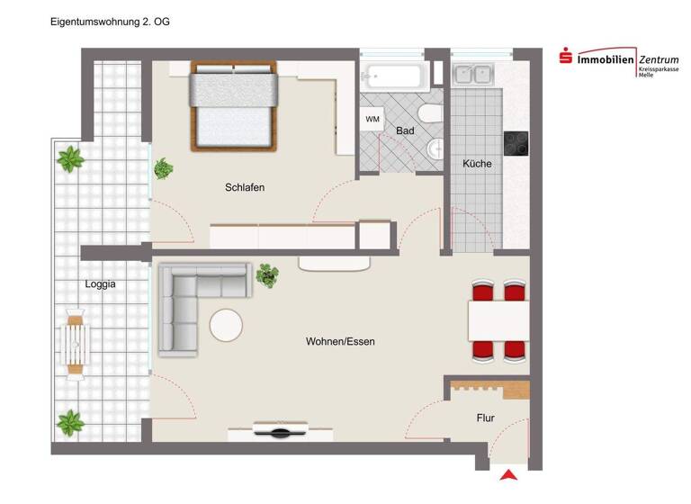 Wohnung zum Kauf 125.000 € 2 Zimmer 70 m² Melle-Mitte Melle 49324