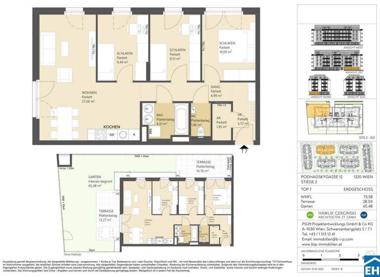 Wohnung zum Kauf 449.550 € 4 Zimmer 73,6 m² EG frei ab 01.11.2029 Podhagskygasse 12 Wien 1220