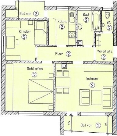 Wohnung zum Kauf 165.000 € 3 Zimmer 70,3 m² Akazienweg 32 Backnang Backnang 71522