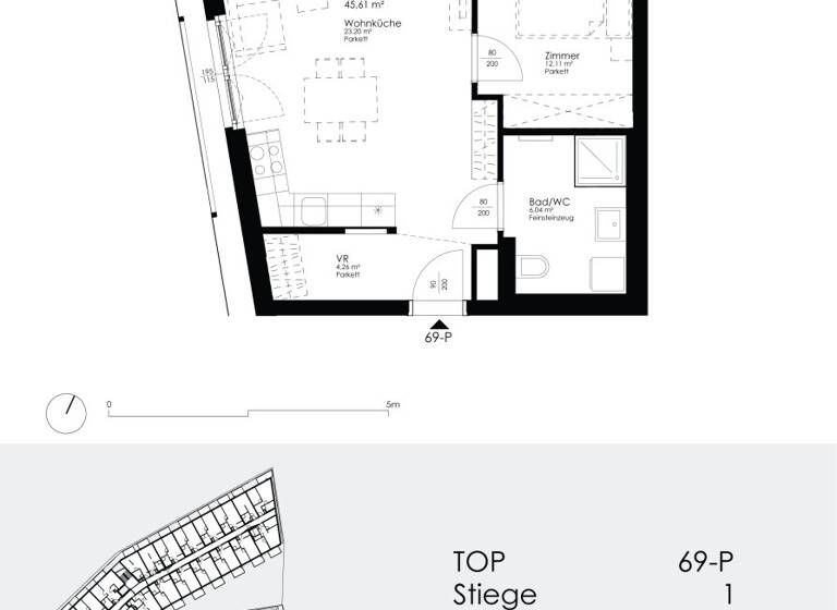 Wohnung zur Miete 714 € 2 Zimmer 45,6 m² 4. Geschoss frei ab 01.07.2026 Kaisermühlenstraße 8 Wien 1220