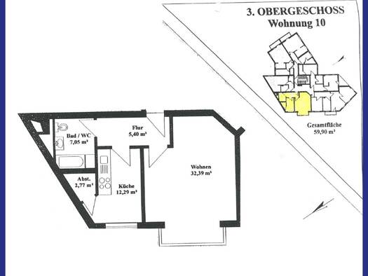 Wohnung zur Miete 580 € 1 Zimmer 58,1 m² 3. Geschoss frei ab 01.12.2026 Wenigenjena Jena 07749