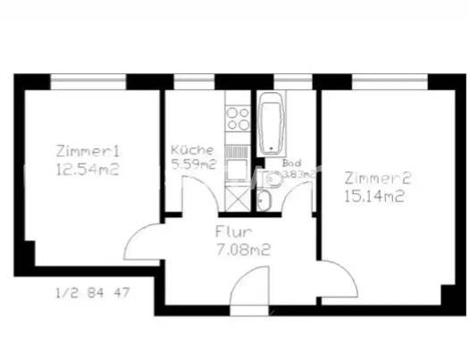 Wohnung zur Miete Tauschwohnung 369 € 2 Zimmer 44 m² 4. Geschoss Barmbek-Süd Hamburg 22081