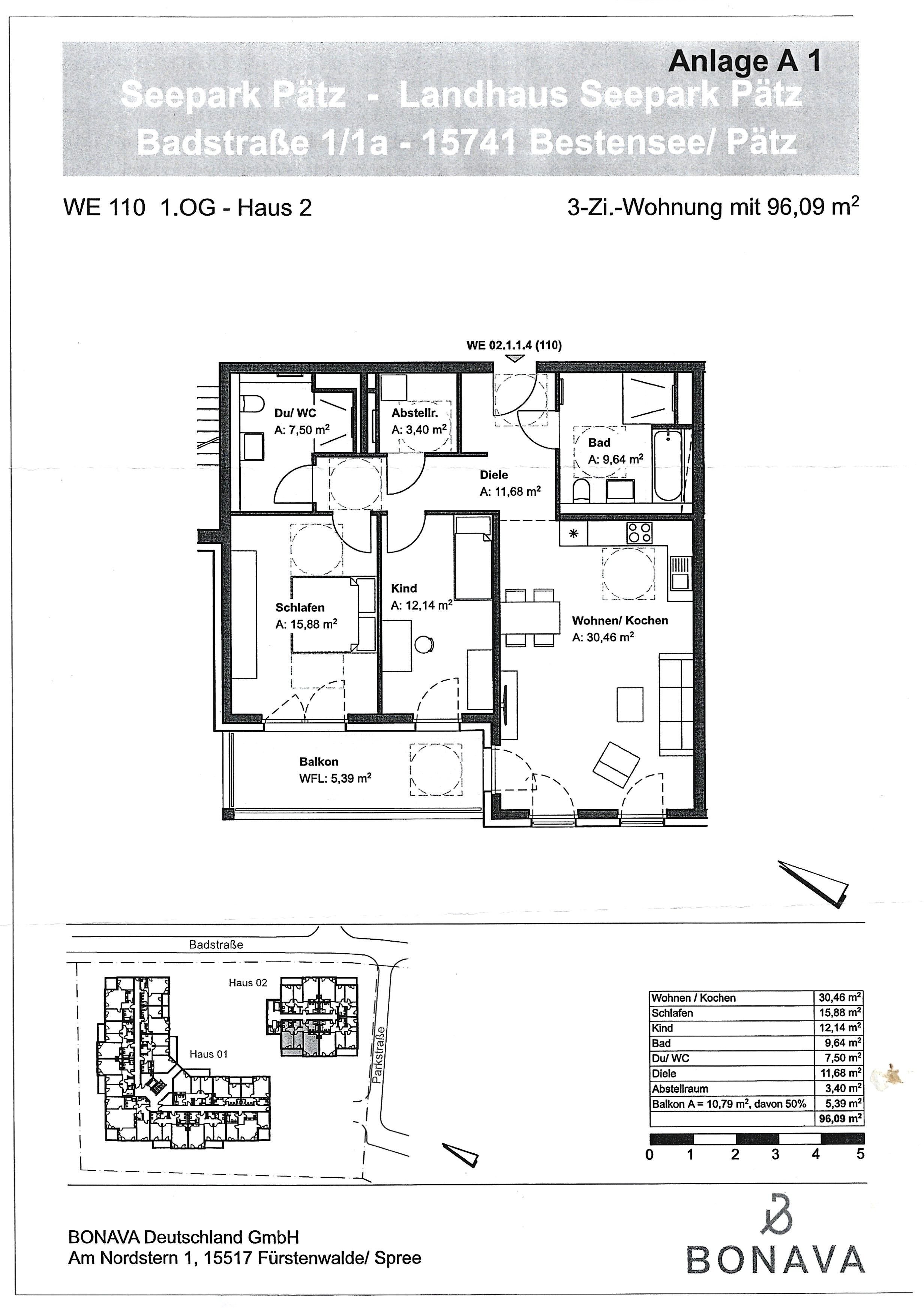 Wohnung zur Miete 1.440 € 3 Zimmer 96 m²<br/>Wohnfläche 1.<br/>Geschoss ab sofort<br/>Verfügbarkeit Badstr.1a Pätz Bestensee 15741