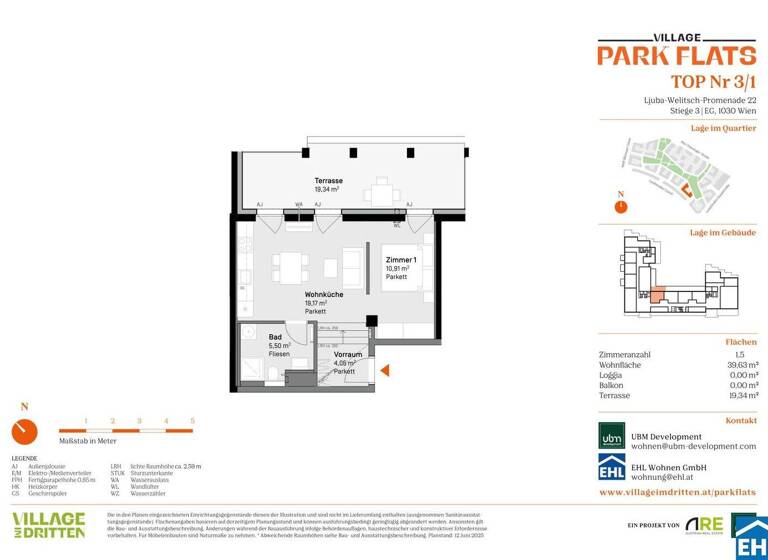 Wohnung zum Kauf - Erstbezug 245.000 € 2 Zimmer 39,8 m² EG Ljuba-Welitsch-Promenade 22 Wien 1030