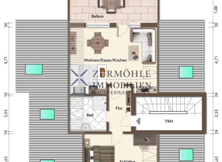 Wohnung zum Kauf 249.000 € 2 Zimmer 54 m² 3. Geschoss Waiblingen 71334