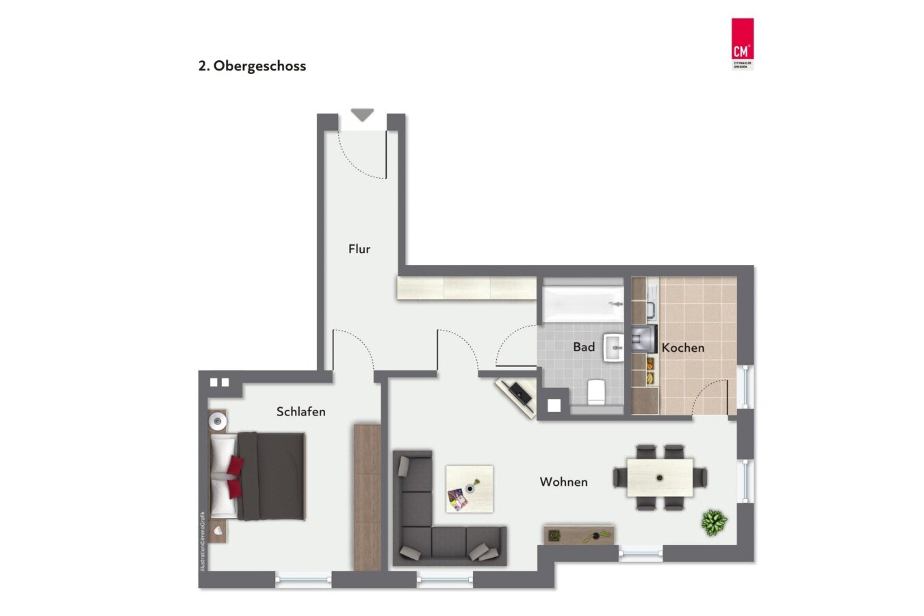 Wohnung zur Miete 610 € 2 Zimmer 63,7 m²<br/>Wohnfläche 3.<br/>Geschoss 15.01.2025<br/>Verfügbarkeit Stephanstraße 29 Trachau (Stephanstr.) Dresden 01129