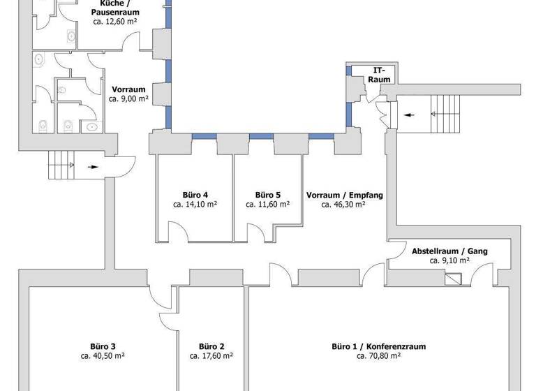 Büro zur Miete 13,80 € 6 Zimmer 154,5 m² Bürofläche Rudolfsplatz Wien 1010