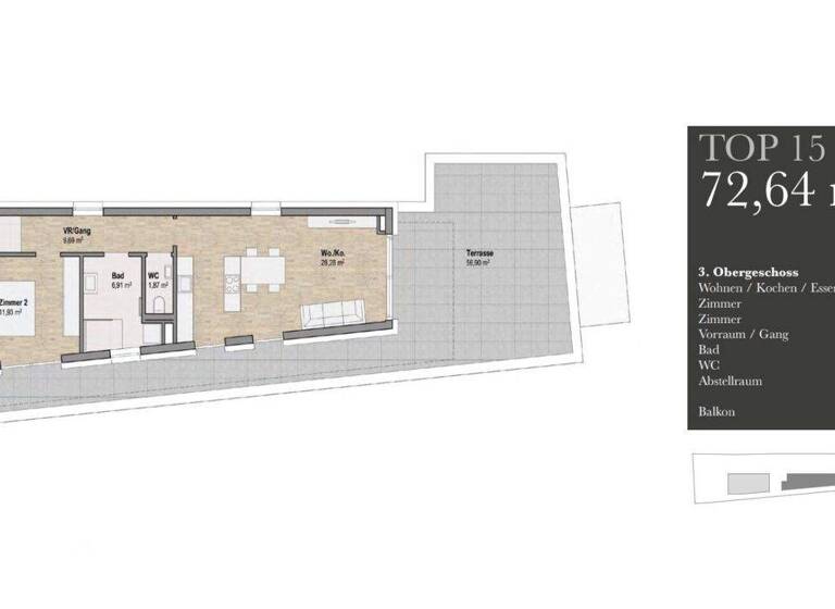 Wohnung zum Kauf - Erstbezug provisionsfrei 586.932 € 3 Zimmer 72,4 m² 3. Geschoss Sankt Leonhard Graz 8010