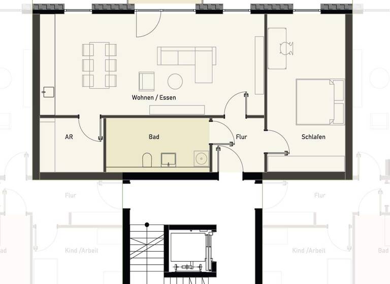Wohnung zur Miete - Erstbezug 1.029 € 2 Zimmer 76,2 m² Geschoss 1/1 frei ab 01.05.2026 Neumarkter Straße 24 Atter Osnabrück 49076