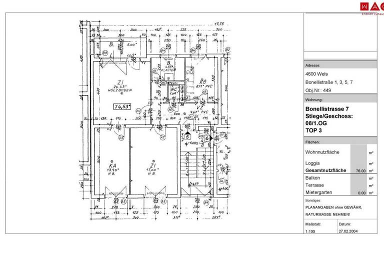 Studio zur Miete 359 € 1 Zimmer 76 m² frei ab 01.06.2026 Bonellistraße 7 Wels 4600