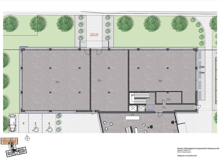 Bürogebäude zur Miete 3.600 m² Bürofläche teilbar von 150 m² bis 3.600 m² St Johann Saarbrücken 66121