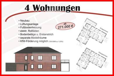 Wohnung zum Kauf - Neubau provisionsfrei 271.000 € 2 Zimmer 72,4 m² Barrien Syke 28857