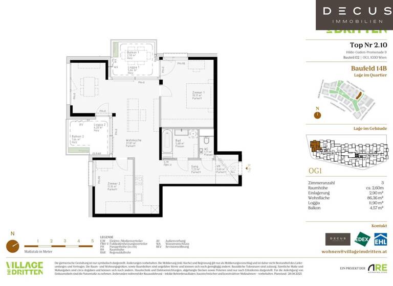 Wohnung zum Kauf - Erstbezug 682.000 € 3 Zimmer 86,4 m² 1. Geschoss Wien 1030