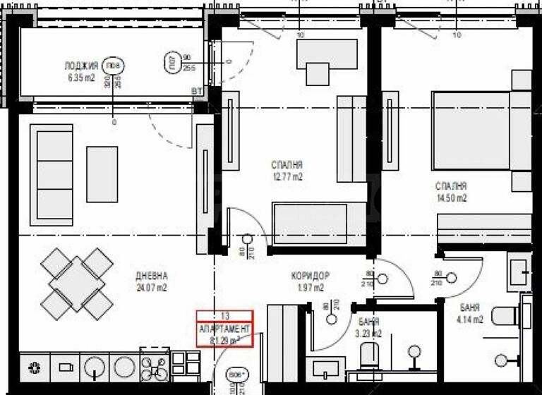 Studio zum Kauf 210.189 € 3 Zimmer 95,2 m² Pancharevo