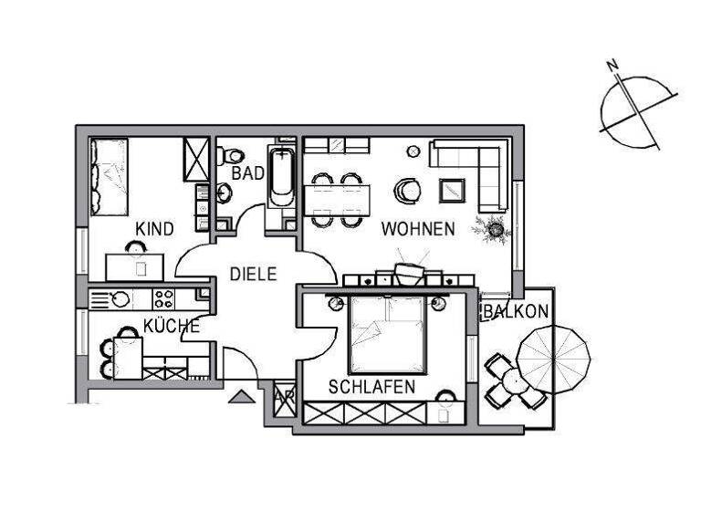 Wohnung zur Miete 380 € 3 Zimmer 66,1 m² 2. Geschoss Waldstr. 30 Altena 58762