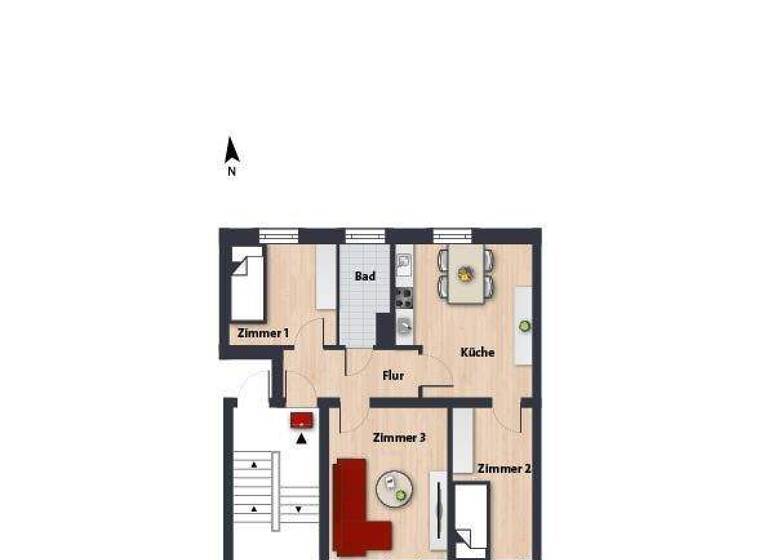 Studio zur Miete 145 € 1 Zimmer 17,5 m² 2. Geschoss frei ab 01.04.2026 Ganghoferstr. 3 Innenstadt Wolfsburg 38440