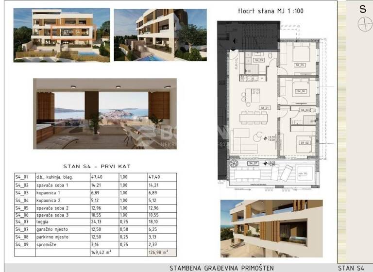 Wohnung zum Kauf 590.000 € 3 Zimmer 101 m² 1. Geschoss Primosten Primosten