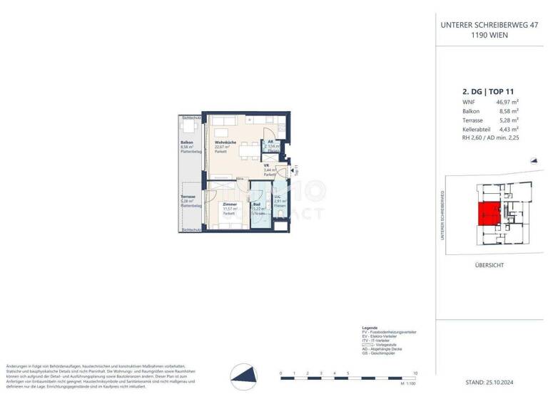 Wohnung zum Kauf - Erstbezug 729.000 € 2 Zimmer 47 m² Wien 1190