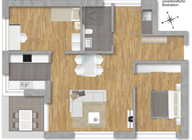 Wohnung zum Kauf provisionsfrei 643.400 € 3 Zimmer 81,9 m²<br/>Wohnfläche Zazenhausen Stuttgart 70437