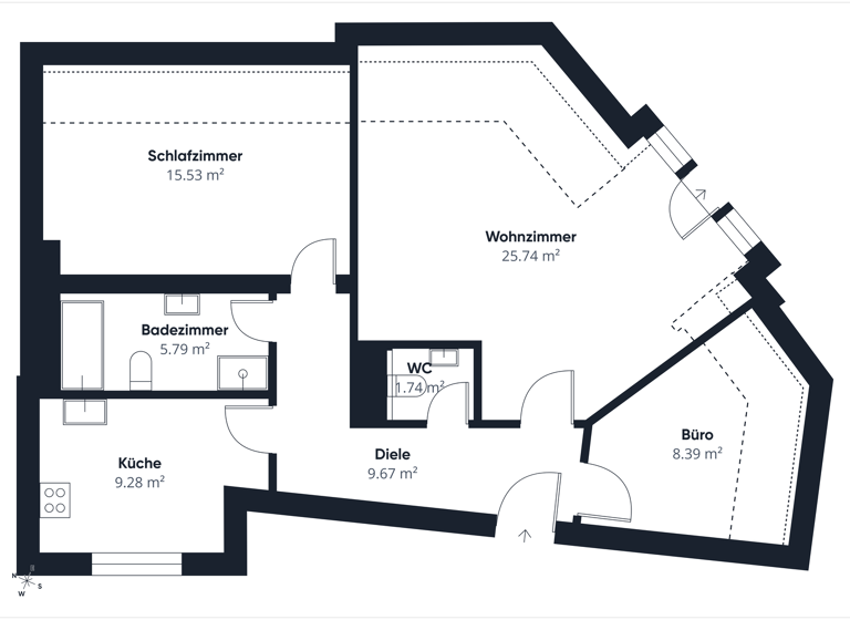 Wohnung zum Kauf 375.000 € 3 Zimmer 91 m² 4. Geschoss Südstadt Hannover 30173