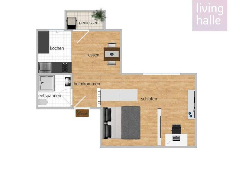 Studio zum Kauf 72.000 € 1 Zimmer 35,8 m² 2. Geschoss Ernst-Toller-Straße 15 Innenstadt Halle 06110