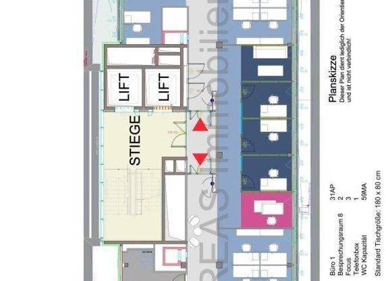 Büro zur Miete 16 € 7 Zimmer 415 m² Bürofläche Wien 1100