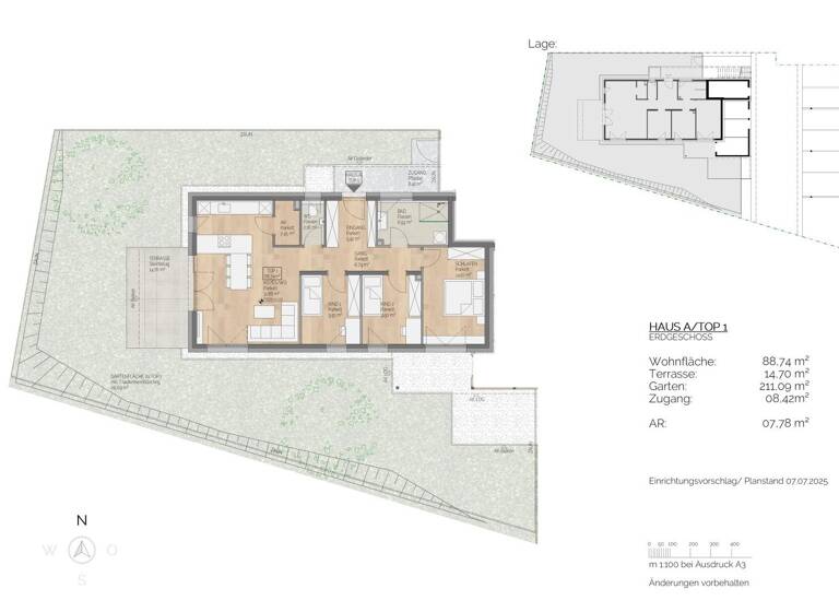 Wohnung zum Kauf 437.000 € 4 Zimmer 88,7 m² EG Regau 4844