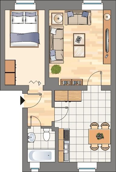 Wohnung zur Miete 329 € 2 Zimmer 40,4 m² 1. Geschoss frei ab 04.10.2024 Zum Kämpchen 10 Riemke Bochum 44807