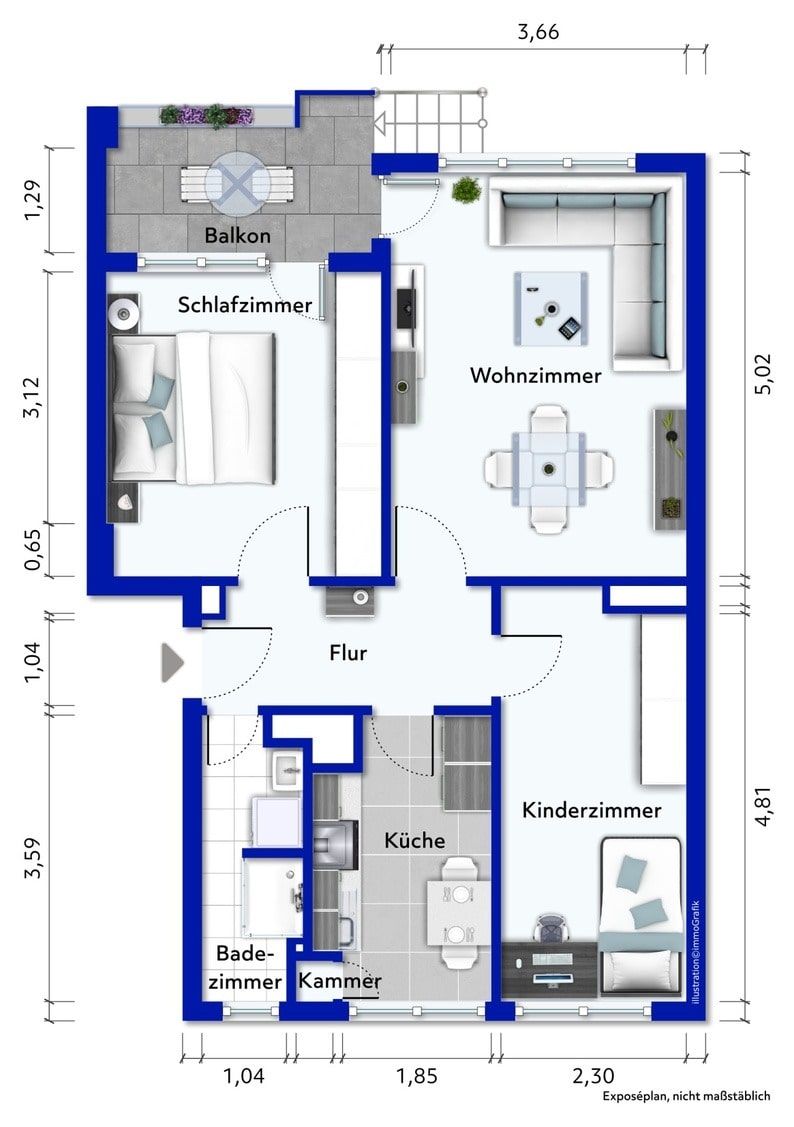 Wohnung zum Kauf 395.000 € 3 Zimmer 62 m²<br/>Wohnfläche ab sofort<br/>Verfügbarkeit Zehlendorf Berlin 14169