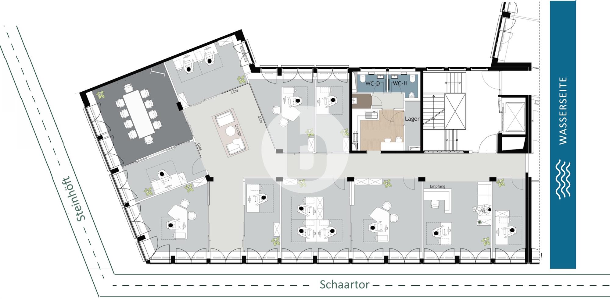 Bürofläche zur Miete provisionsfrei 23,50 € 372 m²<br/>Bürofläche Neustadt Hamburg 20459