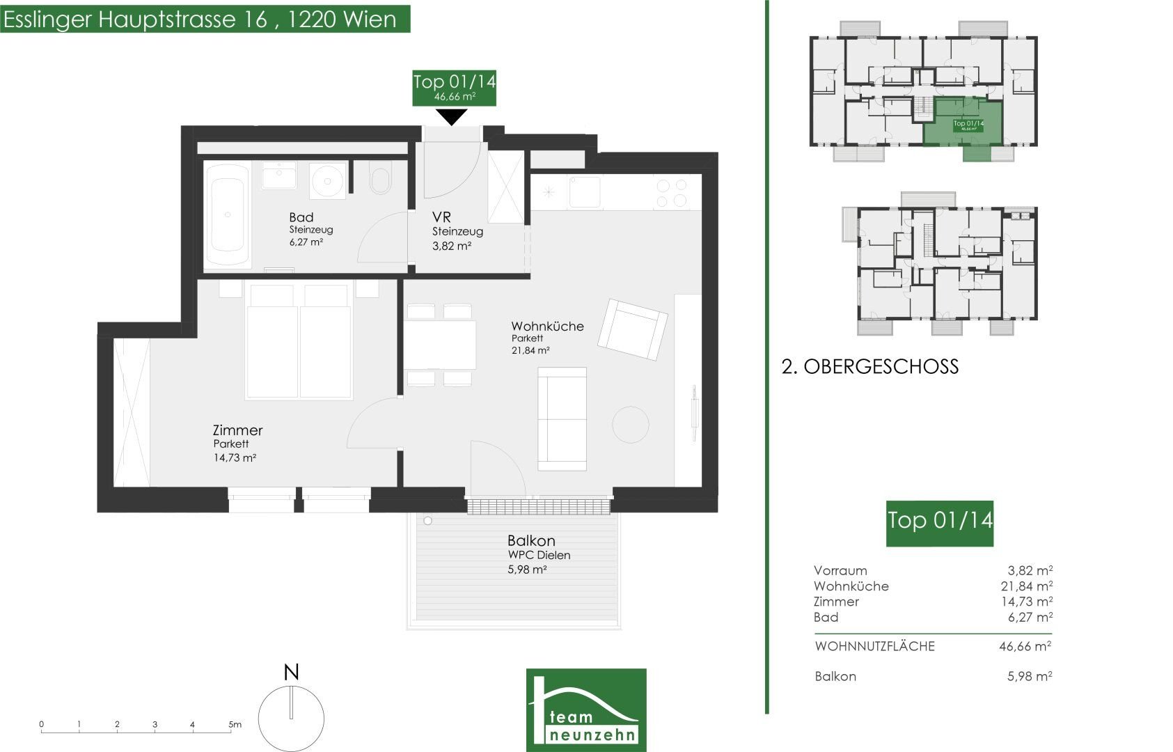 Wohnung zur Miete 703 € 2 Zimmer 46,7 m²<br/>Wohnfläche 2.<br/>Geschoss Eßlinger Hauptstraße 16 Wien 1220