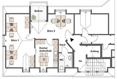 Büro-/Praxisfläche zur Miete provisionsfrei 3 Zimmer 63 m² Bürofläche Bahnhofstr. 27 Neuendettelsau Neuendettelsau 91564