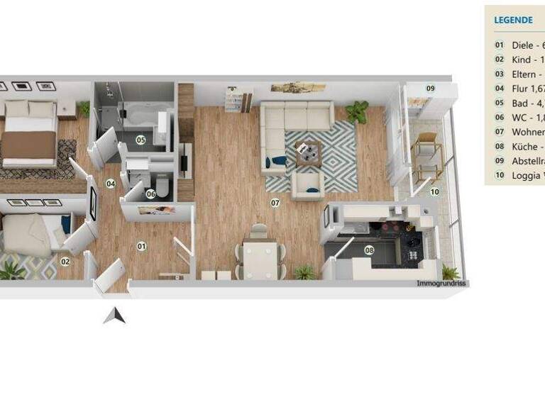 Wohnung zum Kauf 329.000 € 3 Zimmer 84 m² 2. Geschoss Spannwisch 3 Farmsen-Berne Hamburg 22159