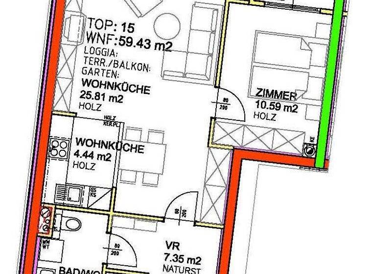 Wohnung zur Miete 861 € 2 Zimmer 59,6 m² 3. Geschoss Hütteldorfer Straße Wien 1140