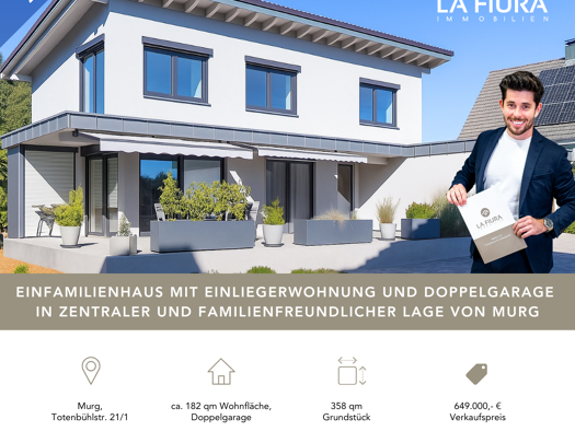 Einfamilienhaus zum Kauf 649.000 € 4,5 Zimmer 182,4 m² 358 m² Grundstück frei ab 01.05.2026 Totenbühlstraße 21-1 Murg 79730