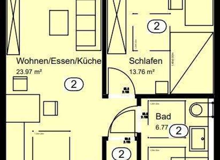 Wohnung zur Miete - Erstbezug 508 € 2 Zimmer 46,2 m² 1. Geschoss Recke 49509
