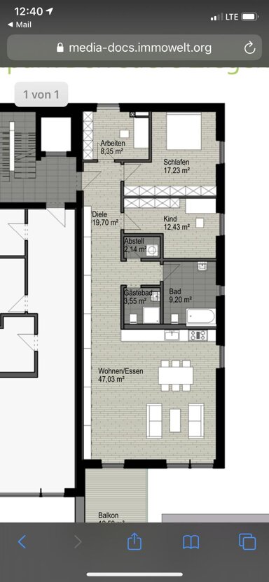 Wohnung zur Miete 1.410 € 4 Zimmer 122 m² 2. Geschoss Belvederer Allee Südstadt Weimar 99425