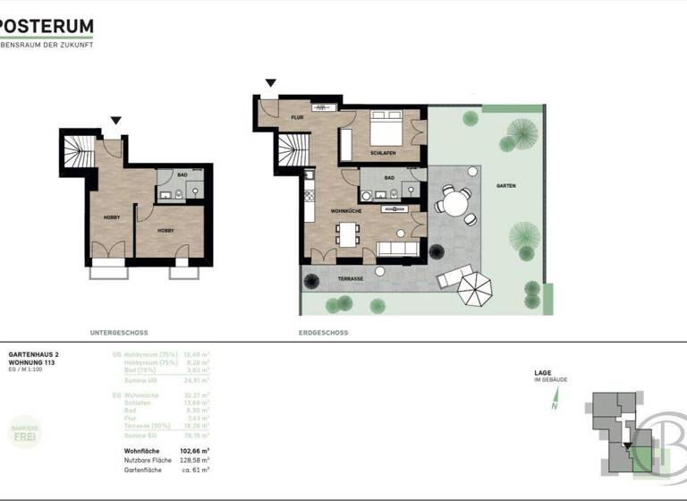 Wohnung zum Kauf provisionsfrei 639.000 € 3,5 Zimmer 102,7 m² Wolkersdorf Traunstein 83278