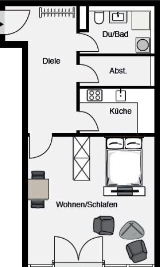 Wohnung zur Miete 1.015 € 1 Zimmer 51,9 m²<br/>Wohnfläche 01.12.2024<br/>Verfügbarkeit Mönchstraße 25 Am Pragfriedhof Stuttgart-Feuerbach 70191