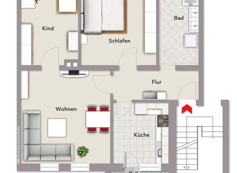 Wohnung zur Miete 572 € 3 Zimmer 71,6 m² EG Hauptstr. 34 Emmerstedt Helmstedt 38350