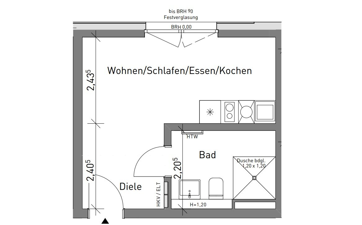 Wohnung zur Miete 620 € 1 Zimmer 26 m²<br/>Wohnfläche 3.<br/>Geschoss Maximilianstr.43 Bärenschanze Nürnberg 90429