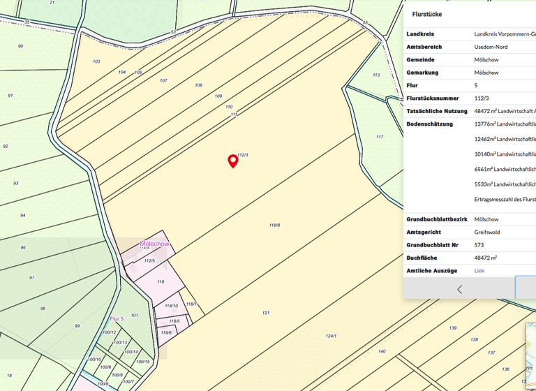 Land-/Forstwirtschaft zum Kauf 160.000 € 74.396 m² Grundstück Mölschow 17449