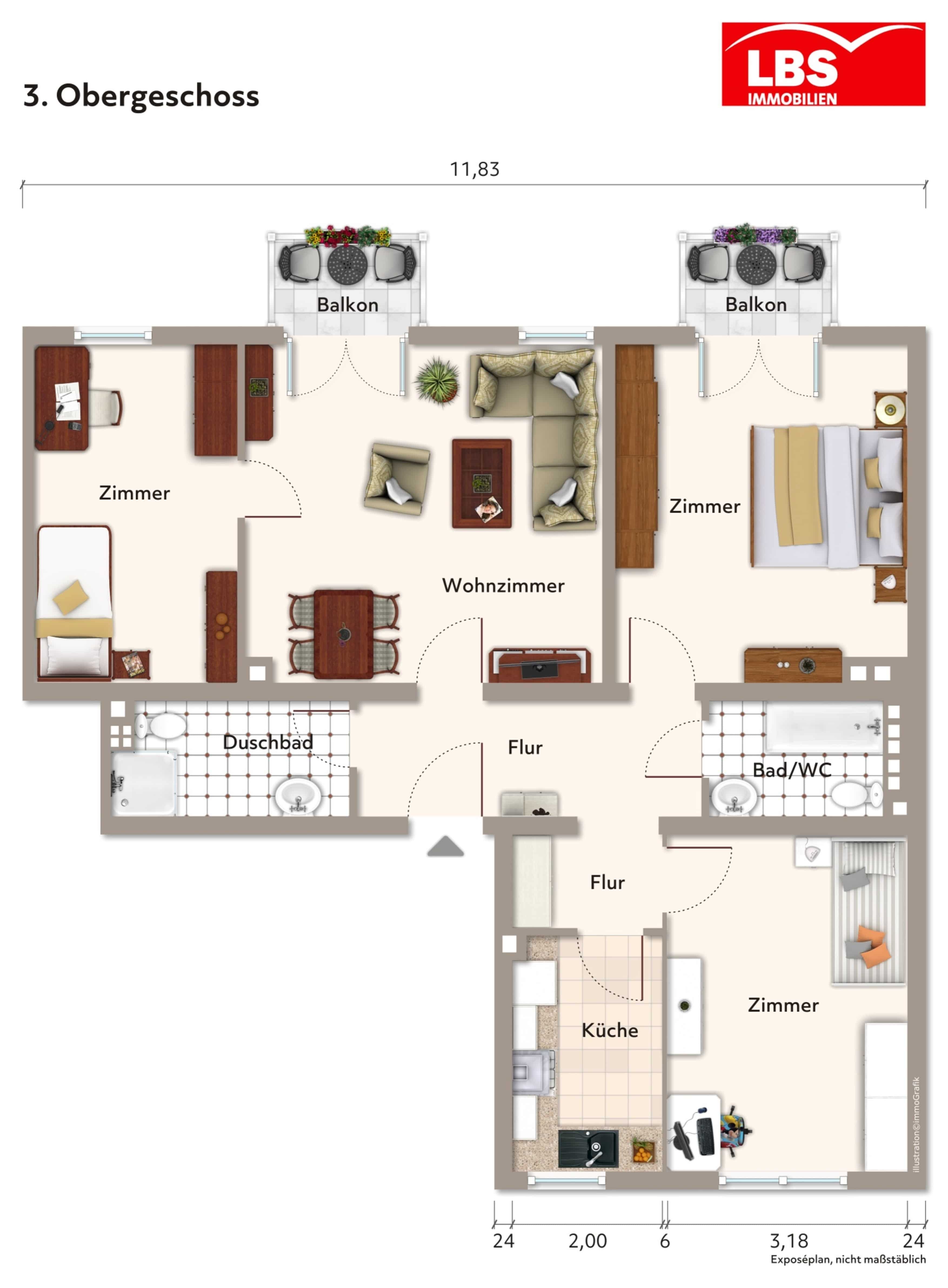 Wohnung zum Kauf 207.000 € 4 Zimmer 85 m²<br/>Wohnfläche 3.<br/>Geschoss Urberach mit Bulau Rödermark 63322