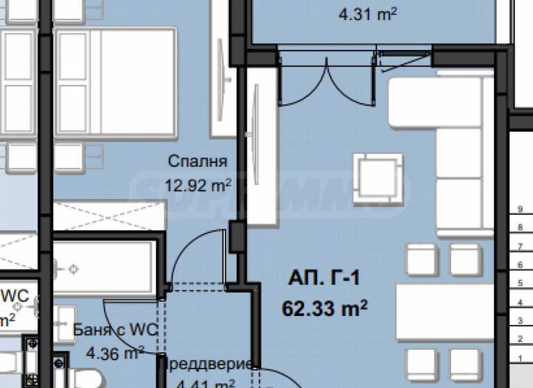 Studio zum Kauf 81.653 € 2 Zimmer 74,4 m² Plovdiv