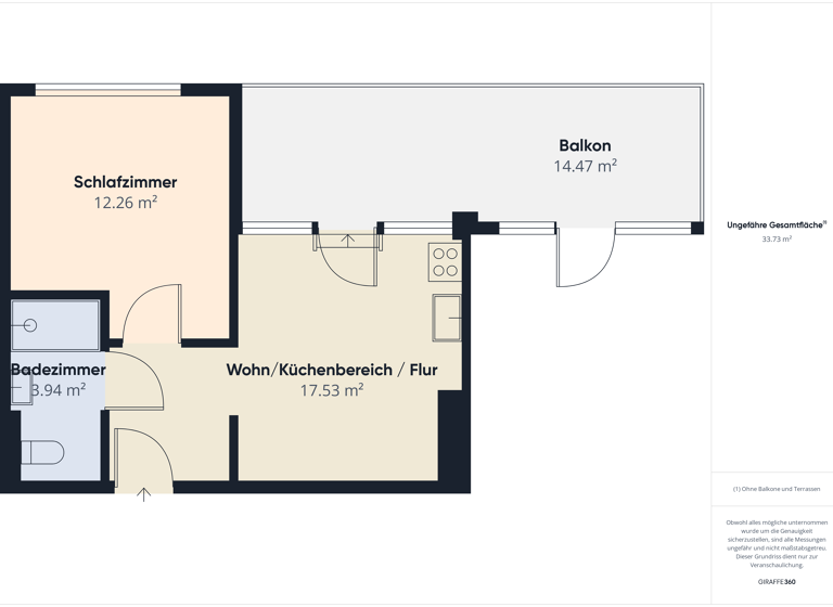 Wohnung zur Miete 975 € 2 Zimmer 32,4 m² 10. Geschoss frei ab 01.04.2026 Vorgartenstraße 204 Wien 1020