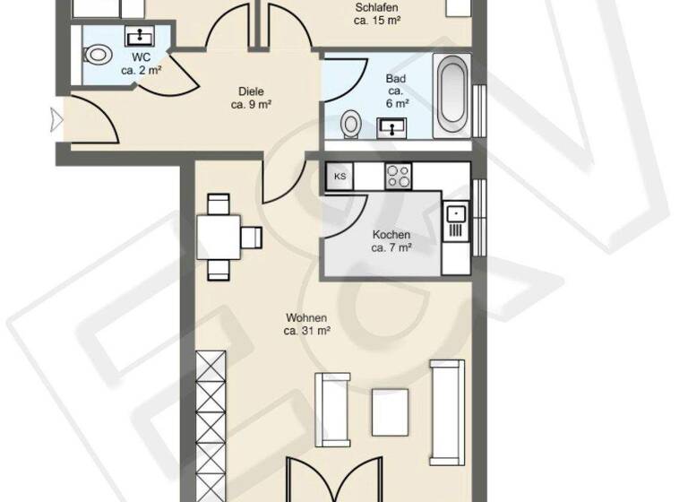 Terrassenwohnung zur Miete 1.620 € 3 Zimmer 90 m² 2. Geschoss frei ab sofort Weilerswister Straße 14 und 16 Friesheim Erftstadt 50374